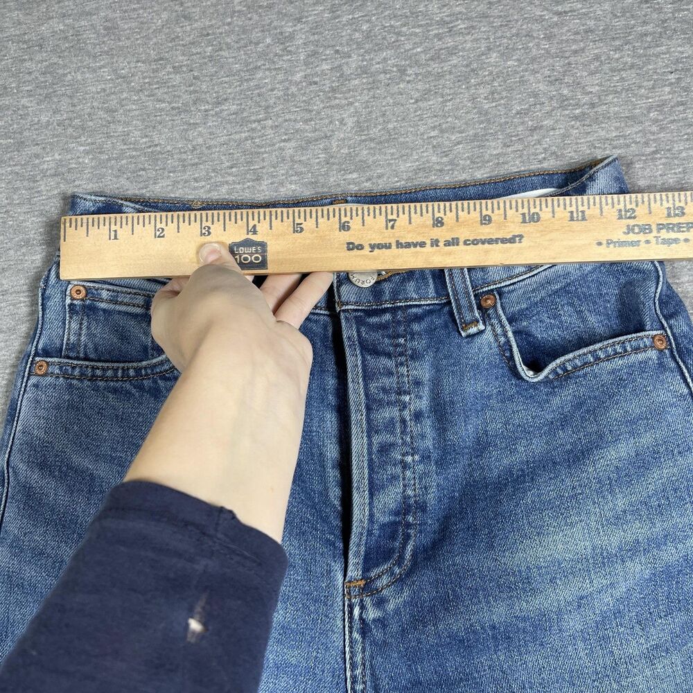 Denim Forum Jeans Womens 25 Blue The Arlo High Rise Straight 28L - Picture 3 of 10